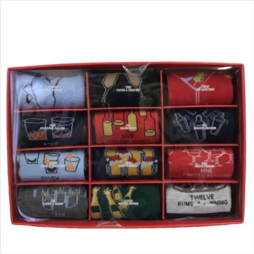 Original Penguin 12 Daze Of Christmas Men's Novelty Cocktail Socks Box